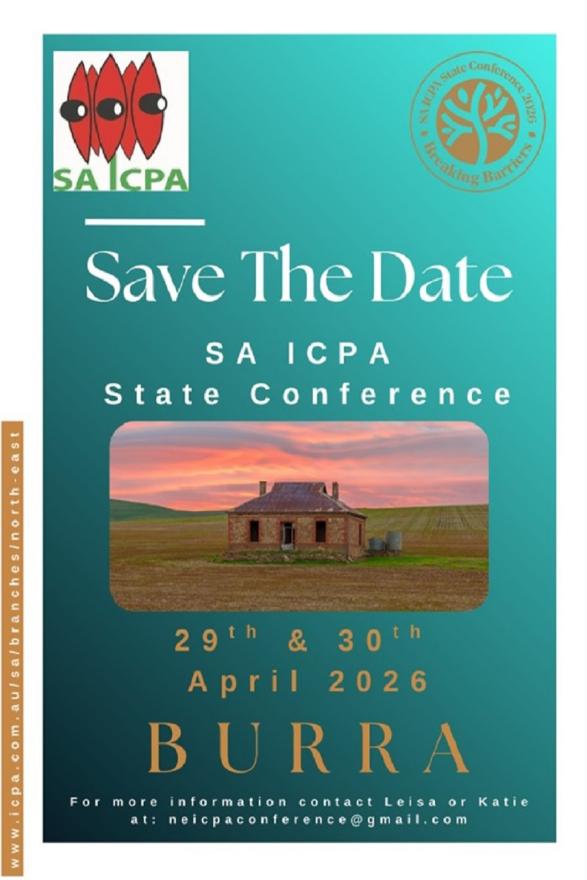 2026 SA State Conference Save the Date