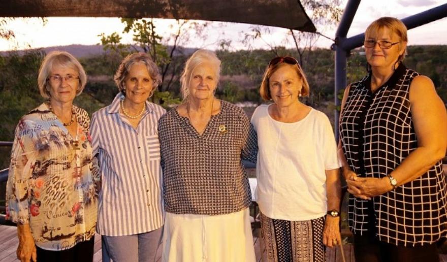 NT Life Members -- Merriel Lawrie (Katherine Branch Life Member), Royelene Hill (Katherine Branch Life Member), Pat Elliott (Federal ICPA, NT ICPA and Katherine Branch Life Member), Jan Heaslip (NT ICPA Life Member) and Kate Schubert (NT ICPA Life Member)